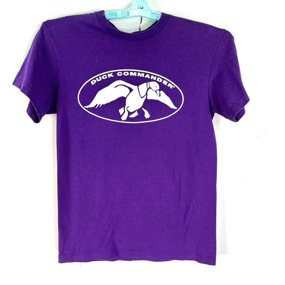 Duck Commander T Shirt Size S Purple Graphic Tee